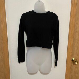 Forever 21 Cropped Black Crewneck (Small)